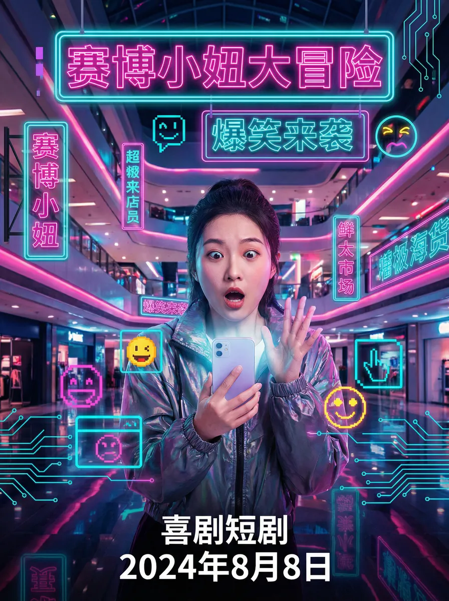免费毛a 搞笑喜剧短剧 - 赛博小妞大冒险海报